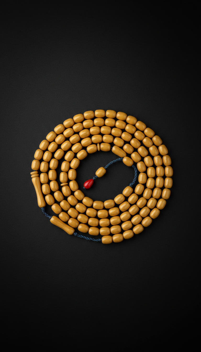 Sun Disc Gold misbaha with Gilded Accents