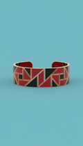 Carmine and Onyx Geometric Cuff Bracelet