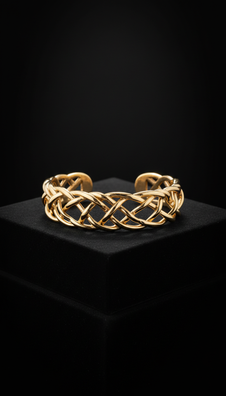 Gilded champagne cuff bracelet