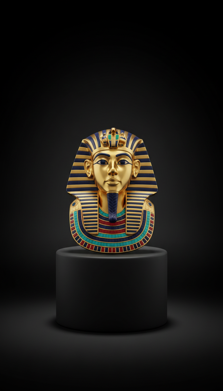 Pharaoh Mask Pendant in 24k Gold