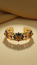 Royal Gold Lotus Cuff Bracelet