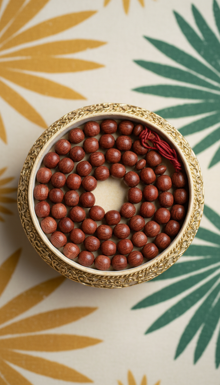 Earthy Walnut 99-Bead Misbaha Decorative Box