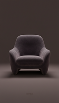 Velvet Lounge Chair With Sculptural Silhouette