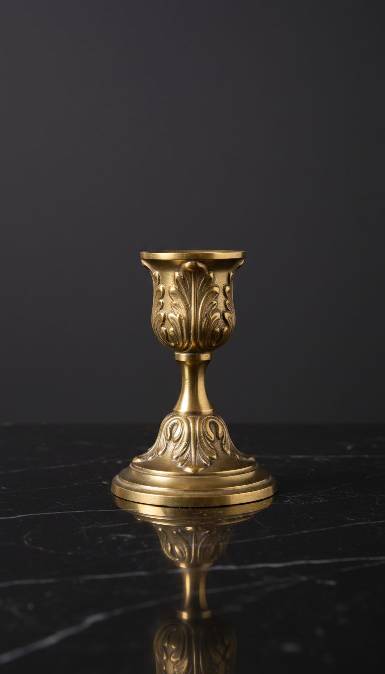 Gilded Brass Candle Holder