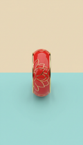 Lotus Red Enamel Ring