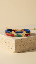 Carmine and Lapis Layered Bracelet Set