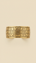 Temple Relic Gold Cuff with Hieroglyphs