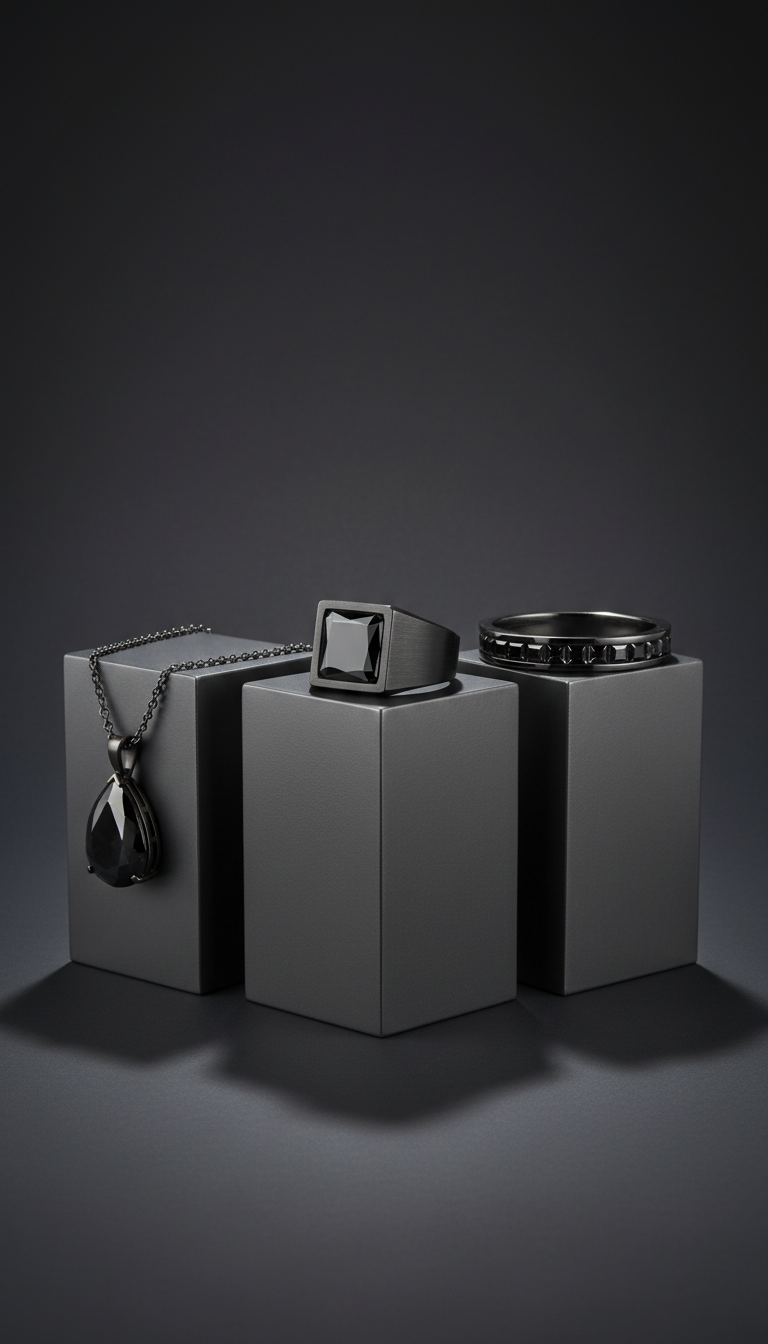 Black Diamond Platinum Signet Ring