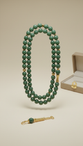Deep Sage 33-bead gemstone misbaha