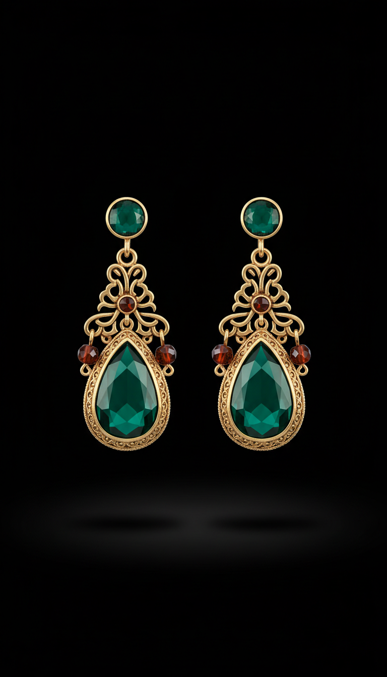 Nile Emerald Drop Earrings