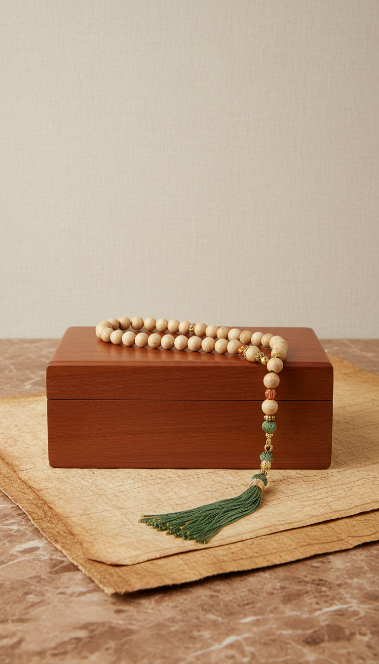 Desert Umber Keepsake Box With Papyrus Beige Misbaha