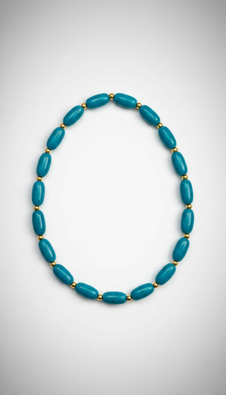 Turquoise Glass Bead Necklace