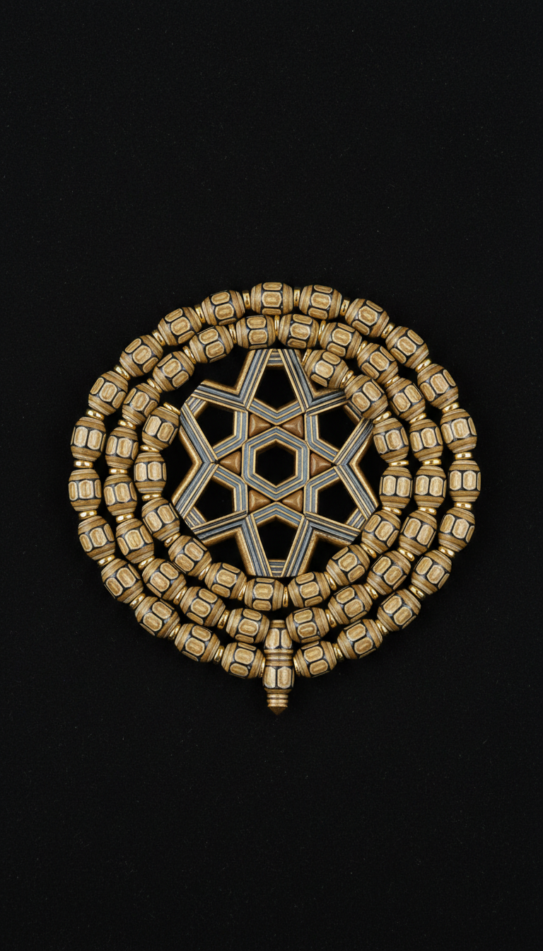 Desert Bronze geometric motif misbaha