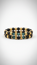 Black and Gold Stacking Bracelets Set