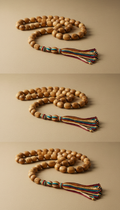 Hand-Carved Olive Wood Misbaha with Motif Tassel
