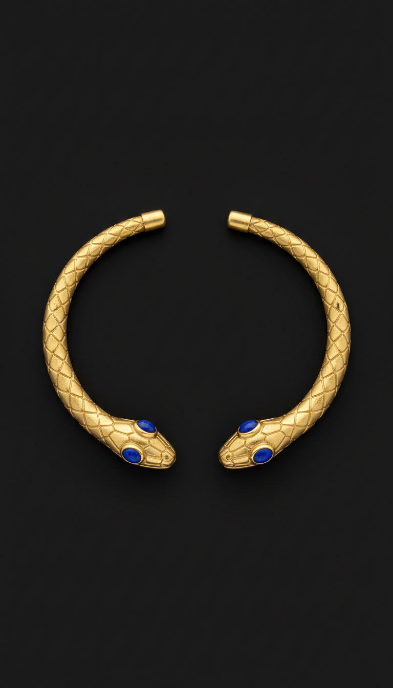 Royal Gold Serpent Torque Necklace