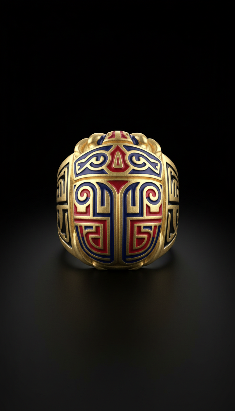 Chunky Scarab Gold Ring