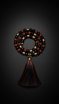 Obsidian & Burnt Vermilion Tassel Strand