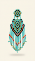Turquoise Beadwork Statement Earrings