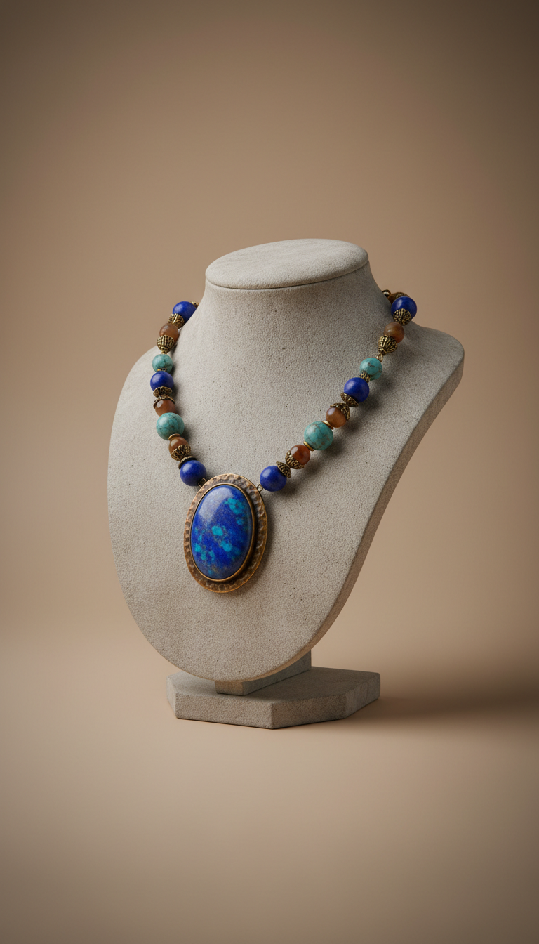 Royal Blue & Umber Relic Choker
