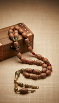 Cairo Terracotta Ornate Glass Bead Misbaha
