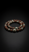 Gemstone Prayer Beads with Aged Copper Accents