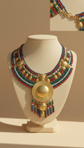 Pharaonic Beaded Statement Necklace