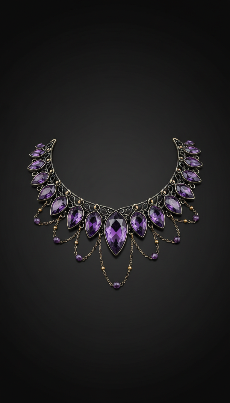 Gothic Amethyst Collar Necklace