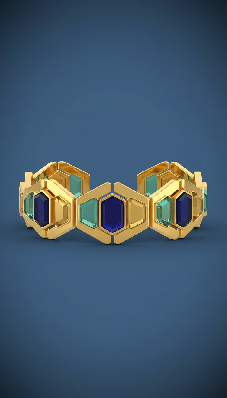 Gold Geometric Cuff Bracelet