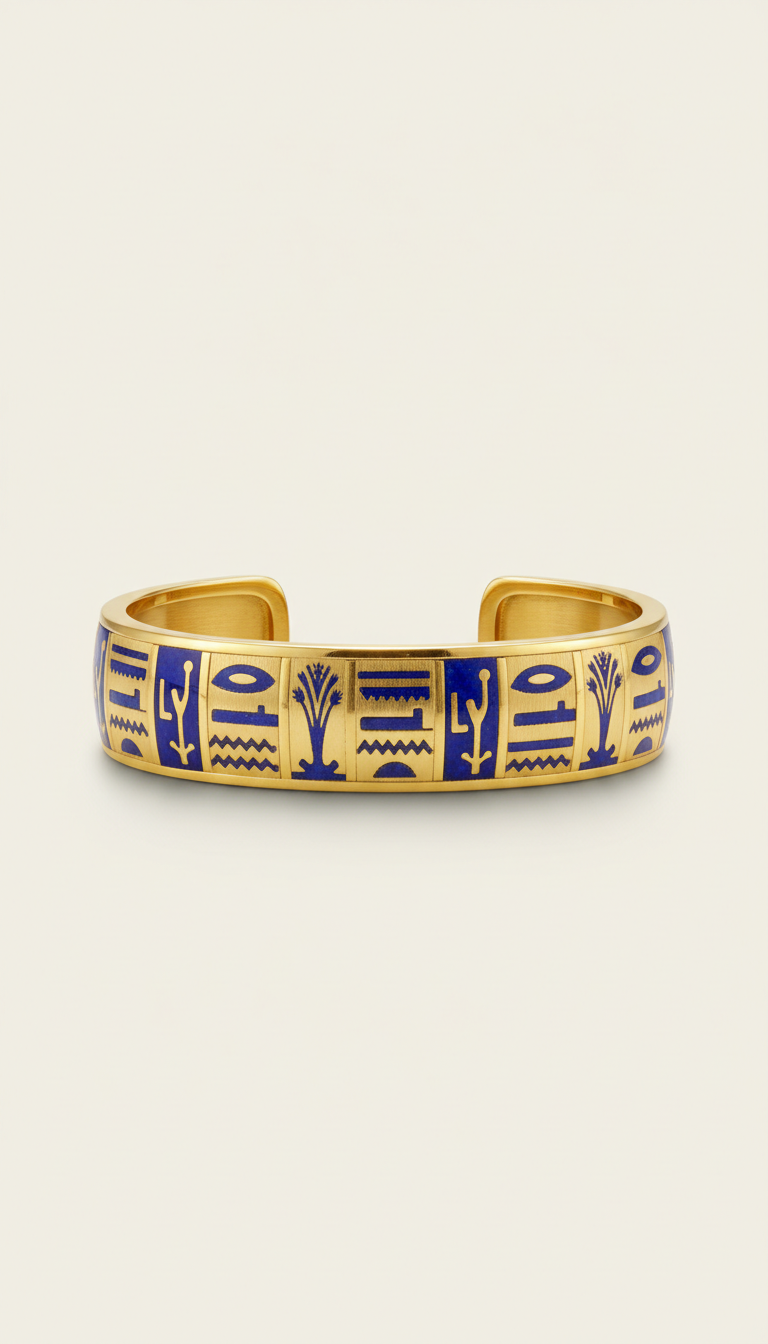 Nile Lapis Inlay Cuff Bracelet