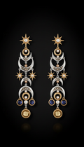 Moonlit platinum chandelier earrings