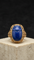 Lapis Blue Scarab Ring