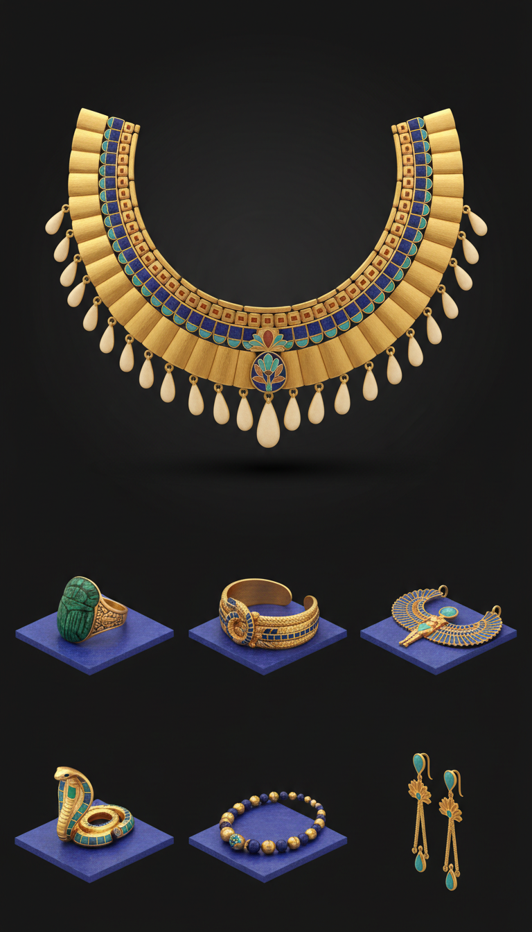 Pharaoh's Gold Collar Necklace