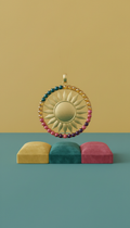 Sun Disk Pendant on Velvet Cord